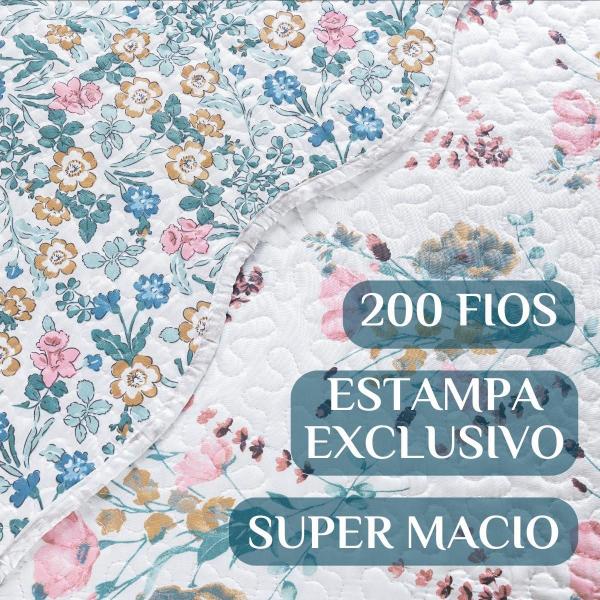 Imagem de Cobre Leito King Size aleia 200 Fios Estampada Super Macio