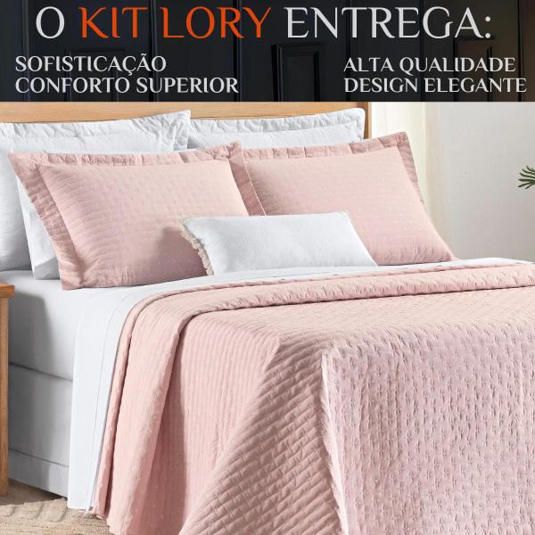 Imagem de Cobre Leito Queen Size 100%Algodão Lory Bordado Super Luxuoso VERITY