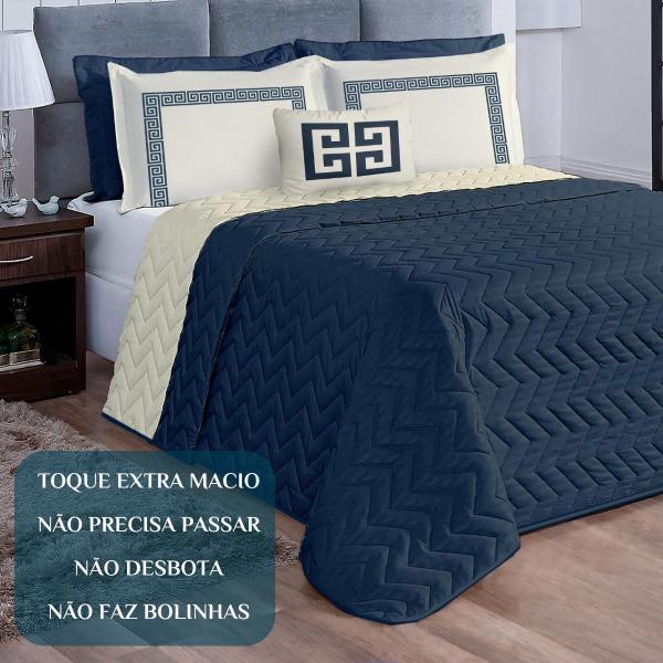 Imagem de Cobre Leito Queen Size 200 Fios Grécia Bordado Super Luxuoso