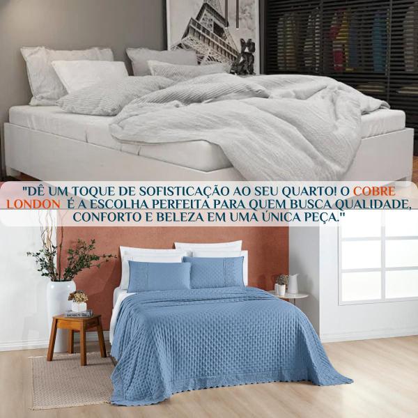 Imagem de Cobre Leito Queen Size 200 Fios London Bordado Inglês Super Luxuoso NOBLESS