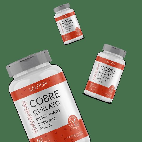 Imagem de Cobre Quelato 3000mcg Lauton Nutrition 60 Comprimidos Vegano