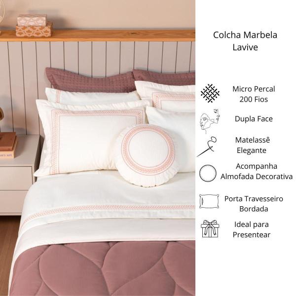 Cobreleito King Lavive Marbella 04 Peças Dupla Face Rosa Imagem de Cobreleito King Lavive Marbella 04 Peças Dupla Face Rosa
