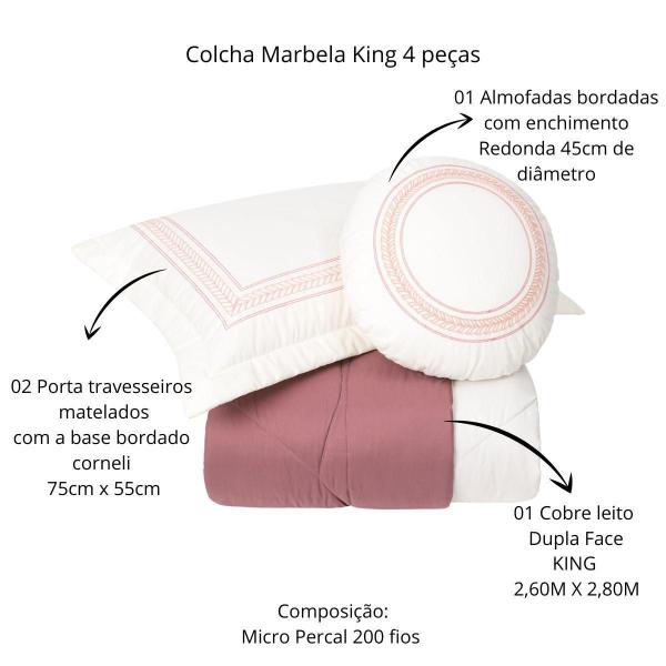 Imagem de Cobreleito King Lavive Marbella 04 Peças Dupla Face Rosa