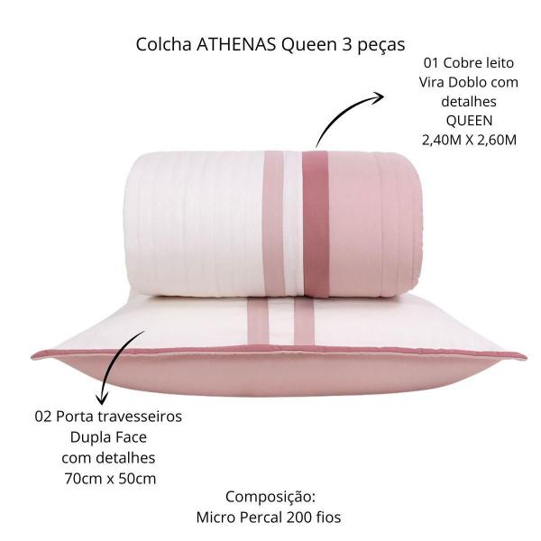 Imagem de Cobreleito Queen Lavive Athenas 03 Peças Vira Doblo Rosê