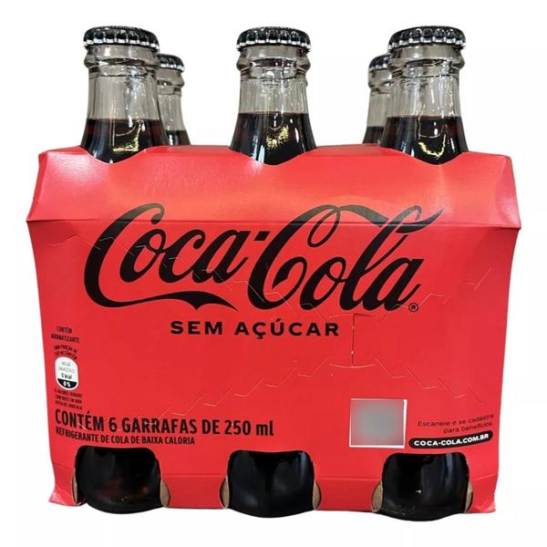 Imagem de Coca Cola Sem Açucar Vidro 250Ml (12 Garrafas)