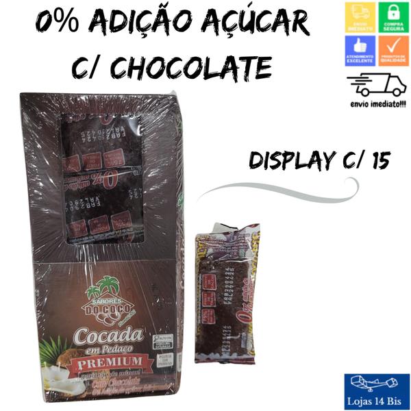 Imagem de Cocada Artesanal Premium Com Chocolate 0% de Adição de Açúcar 15x40g
