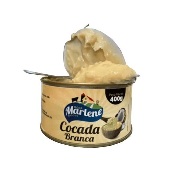 Cocada Branca Cremosa Dona Marlene Doces - Lata 400g Imagem de Cocada Branca Cremosa Dona Marlene Doces - Lata 400g