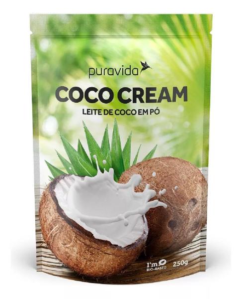 Coco Cream Leite De Coco Em Pó Puravida 250g Vegano Imagem de Coco Cream Leite De Coco Em Pó Puravida 250g Vegano