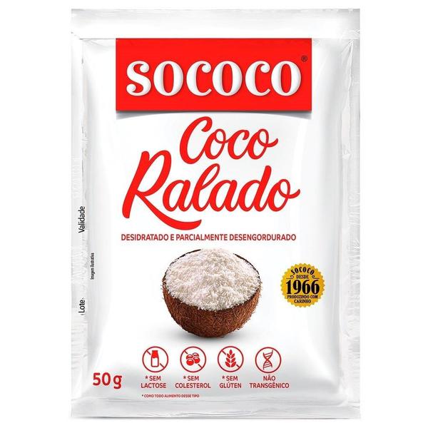 Imagem de Coco Sococo Ralado Puro 50g Embalagem com 50 Unidades