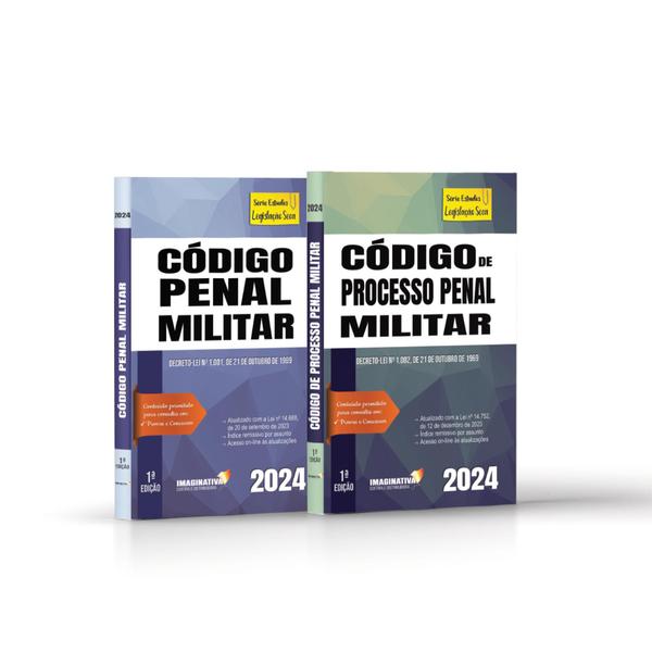 Imagem de Código penal militar + código de processo penal militar -para consultas em provas, concursos e oab