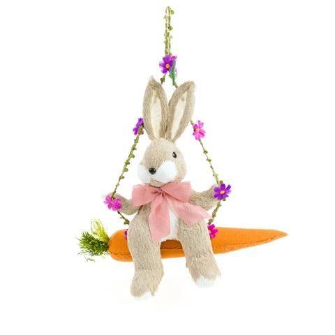 Coelho de Pascoa Pendente sentado na cenoura - Tok da Casa Imagem de Coelho de Pascoa Pendente sentado na cenoura