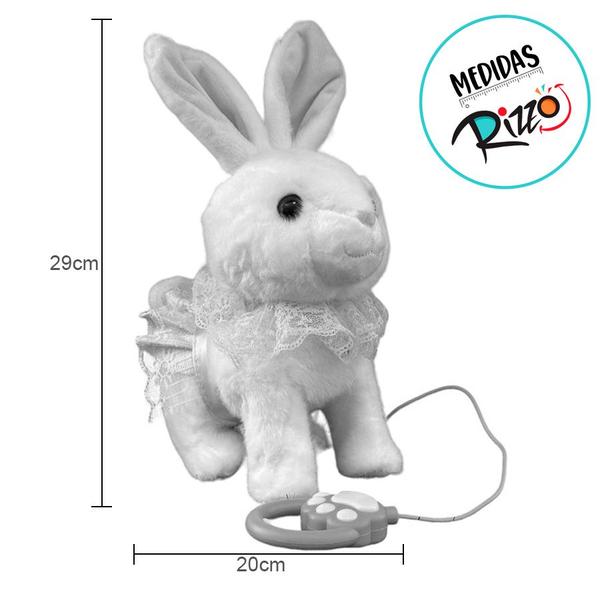 Coelho de Pelúcia com Som em Movimento - Branco - 29cm - 1 unidade - Rizzo Imagem de Coelho de Pelúcia com Som em Movimento - Branco - 29cm - 1 unidade - Rizzo