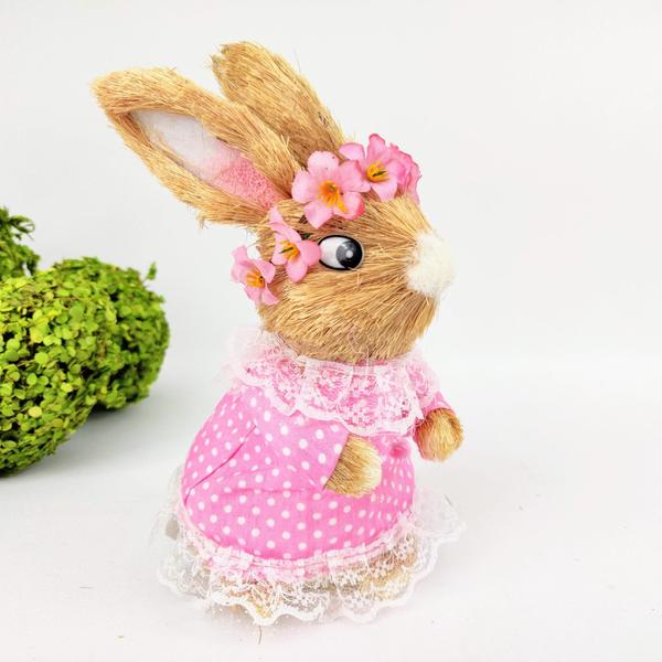 Coelho Fêmea Rosa Poá Decorativo Páscoa 20Cm Decoração - Inigual Imagem de Coelho Fêmea Rosa Poá Decorativo Páscoa 20Cm Decoração