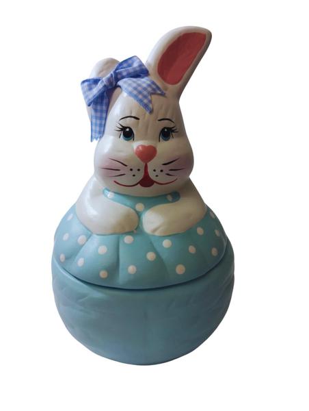 Coelho Pote em Cerâmica - Páscoa: - Lumes Decor Imagem de Coelho Pote em Cerâmica - Páscoa: