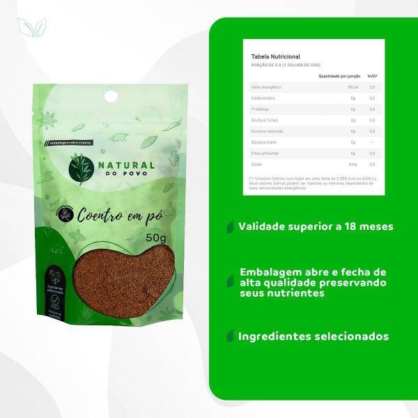 Coentro em Pó 100% Orgânico Puro Em Alta Qualidade Kit 4 Premium 50g Pouch - Natural do Povo Imagem de Coentro em Pó 100% Orgânico Puro Em Alta Qualidade Kit 4 Premium 50g Pouch