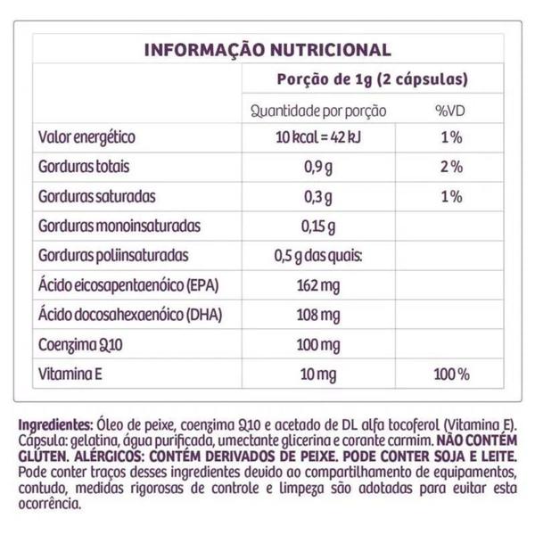 Imagem de Coenzima Q10 100mg + Ômega 3 TG EPA DHA + Vitamina E - SANAVITA - 60 Cáps -  Antioxidante - COQ 10