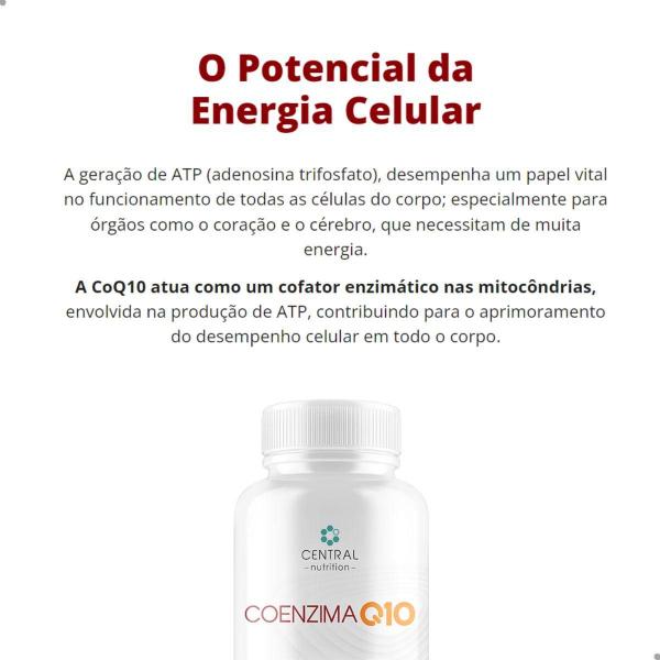 Imagem de Coenzima Q10 200mg COQ10 60 Capsulas Central Nutrition