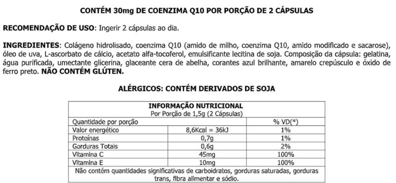 Imagem de Coenzima Q10 + Colágeno e Vitaminas C e E - 60 cápsulas