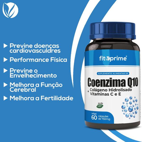 Imagem de Coenzima Q10 Com Colágeno Vitaminas C e E 60 Cápsulas Fitoprime