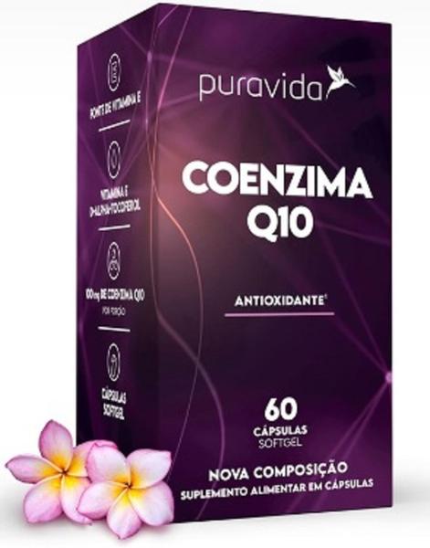 Imagem de Coenzima Q10 de 100mgVitamina E Antixiodante com 60 Cápsulas Softgel Pura Vida