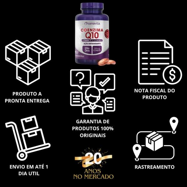 Imagem de Coenzima Q10 + Ômega3 tg + Vitamina E - SANAVITA