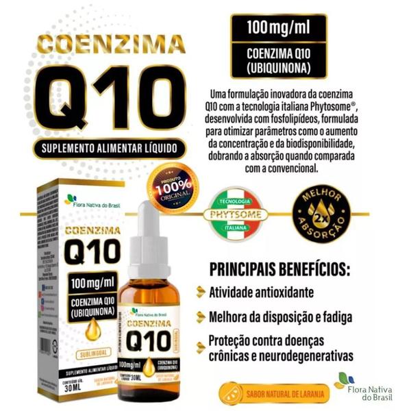 Imagem de Coenzima Q10 Ubiquinona Gotas Sublingual 100mg/ml - 30ml Flora Nativa