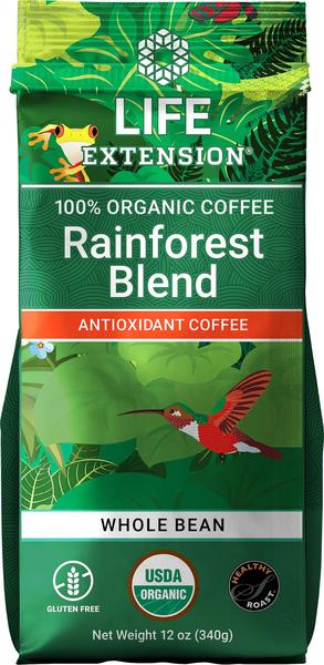 Imagem de Coffee Life Extension Rainforest Blend, feijão integral orgâ