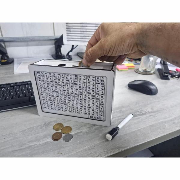 Imagem de Cofre Caixa Dinheiro Wood Box Japones Kakebo Desafio Branco