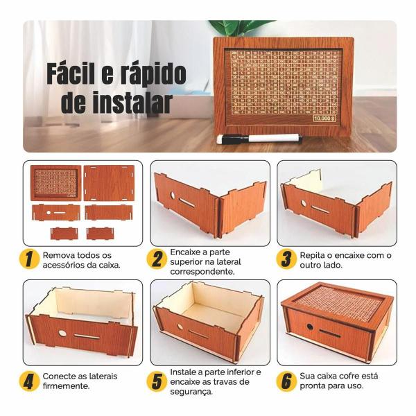 Imagem de Cofre Caixa Dinheiro Wood Box Japones Kakebo Desafio Rustic