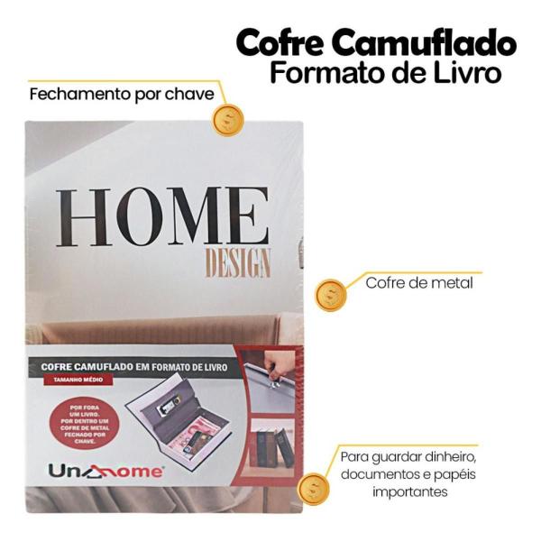 Imagem de Cofre Camuflado Chave Porta Joias Formato De Livro Discreto