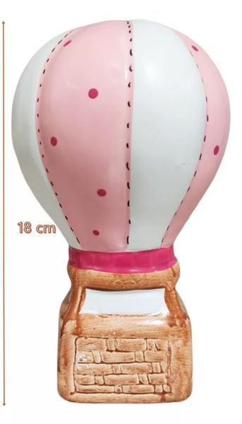 Imagem de Cofre Cofrinho Balão Rosa De Ceramica Decoração