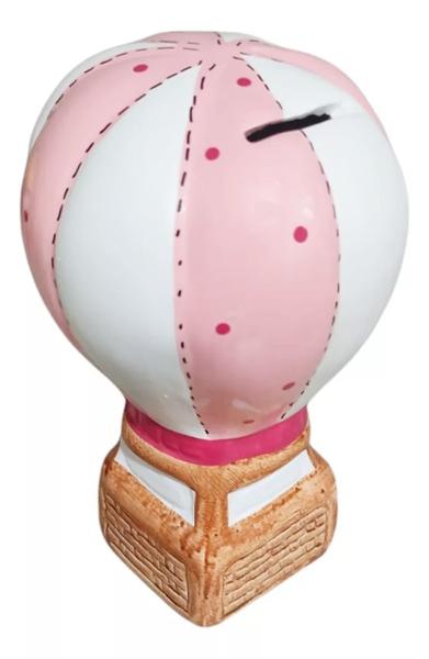 Imagem de Cofre Cofrinho Balão Rosa De Ceramica Decoração