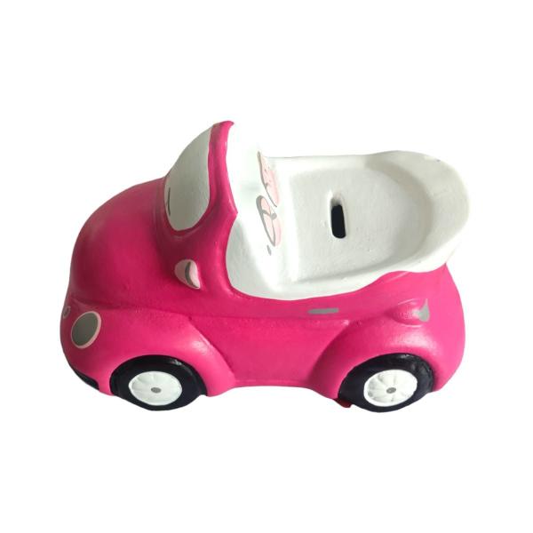 Imagem de Cofre Cofrinho Carro de Boneca Pink em Ceramica