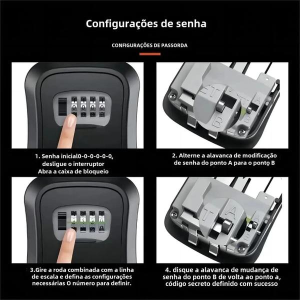 Imagem de Cofre de Aço à Prova d'Água com Chave e Código - Instalação para Exterior