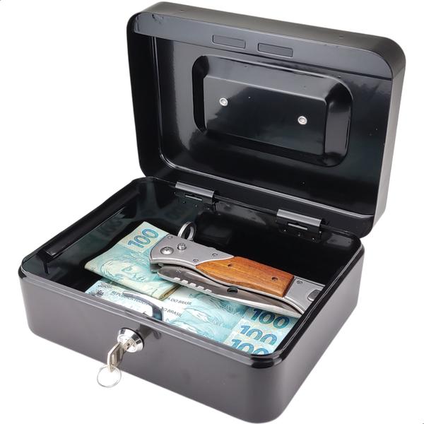 Imagem de Cofre De Metal Cash Box - Segurança Para Dinheiro E Jóias