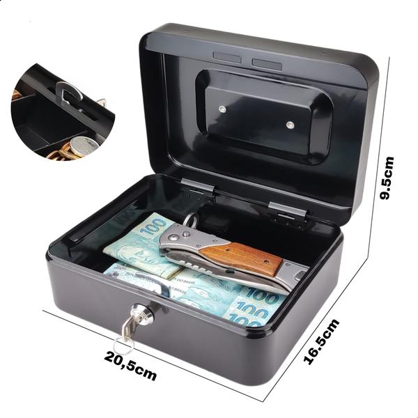 Imagem de Cofre De Metal Cash Box - Segurança Para Dinheiro E Jóias