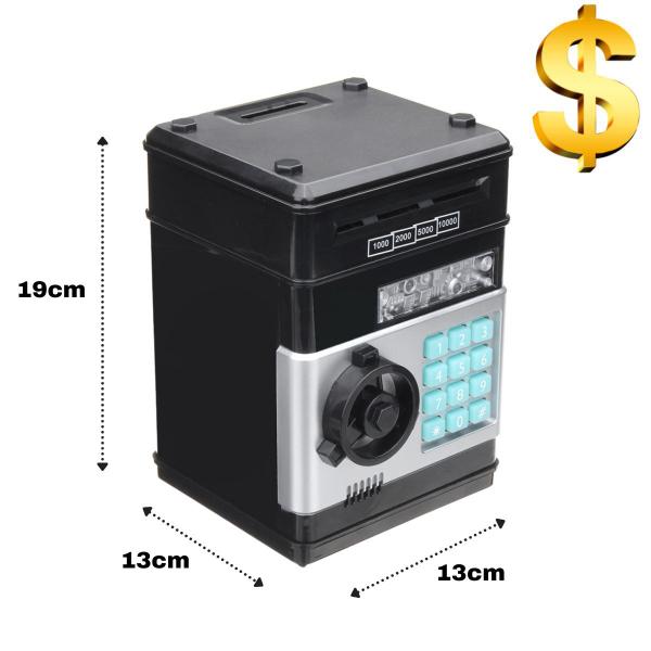 Imagem de Cofre Digital Eletrônico Automático Com Senha Notas E Moedas Puxa Engole