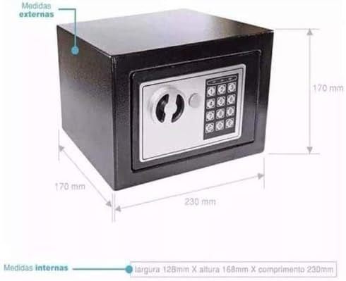 Imagem de Cofre Eletrônico Digital Teclado Com Senha + 2 Chaves