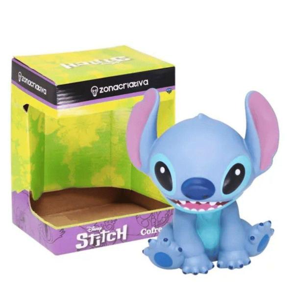 Imagem de Cofre Formato Stitch 3D Em Vinil Azul Oficial Disney Lilo E Stitch - Zona Criativa