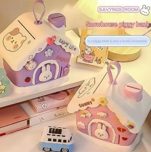 Imagem de Cofre Infantil Luxo Kawaii Roxo