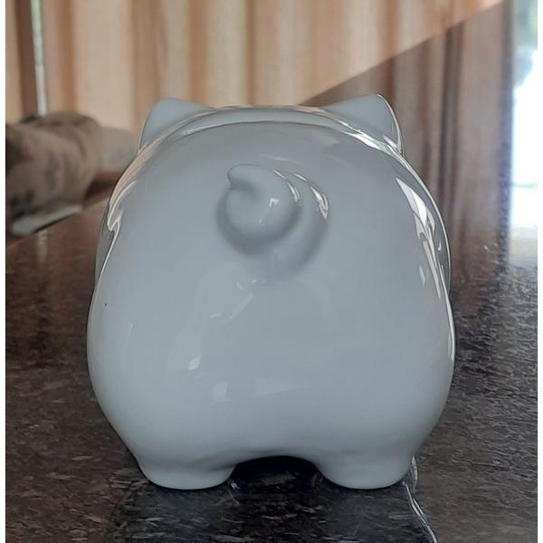 Imagem de Cofre Porquinho - Cofrinho Porcelana Branca