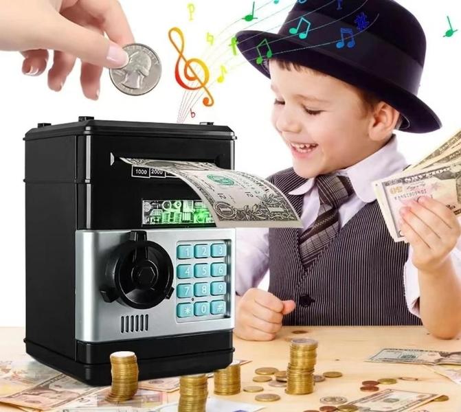 Imagem de Cofrinho Eletrônico Automático com Senha - Caixa de Dinheiro para Economia de Moedas