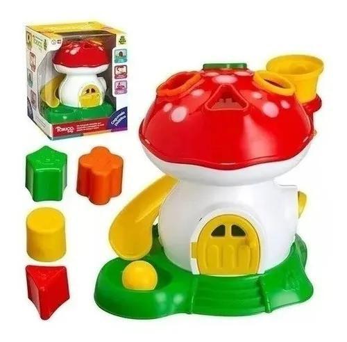 Imagem de Cogumelo Didático Infantil Educativo Pecinhas De Encaixar -Samba Toys