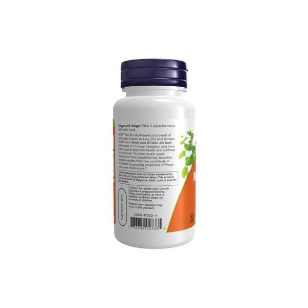 Imagem de Cogumelo Reishi 270mg Now Foods 100 Cápsulas Vegetais