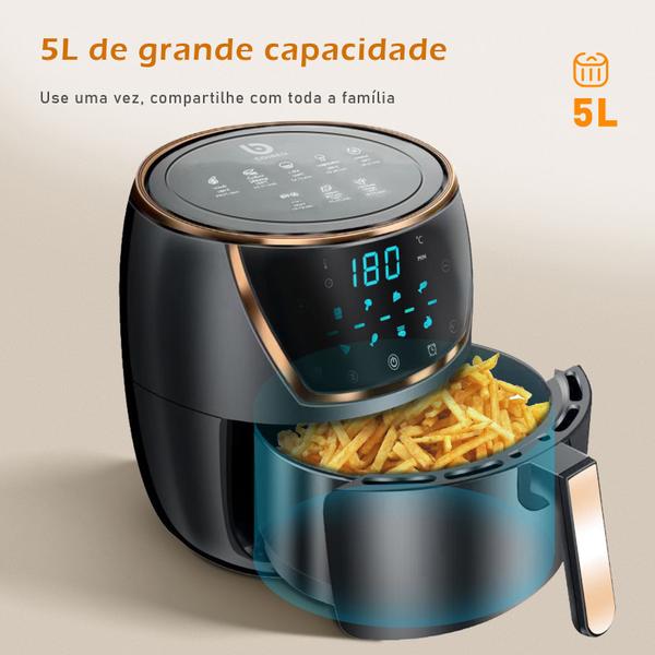 Imagem de COIBEU Fritadeira Elétrica sem Óleo 5L Air Fryer Digital Touch 1500Watts Preto 127V/220V