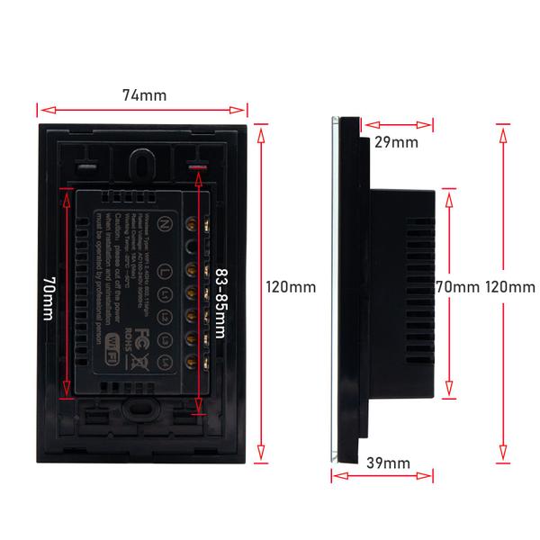 Imagem de COIBEU Tuya WiFi Interruptor De Luz Inteligente 3 gang Wall Touch Switch Trabalho Com Alexa Google Home