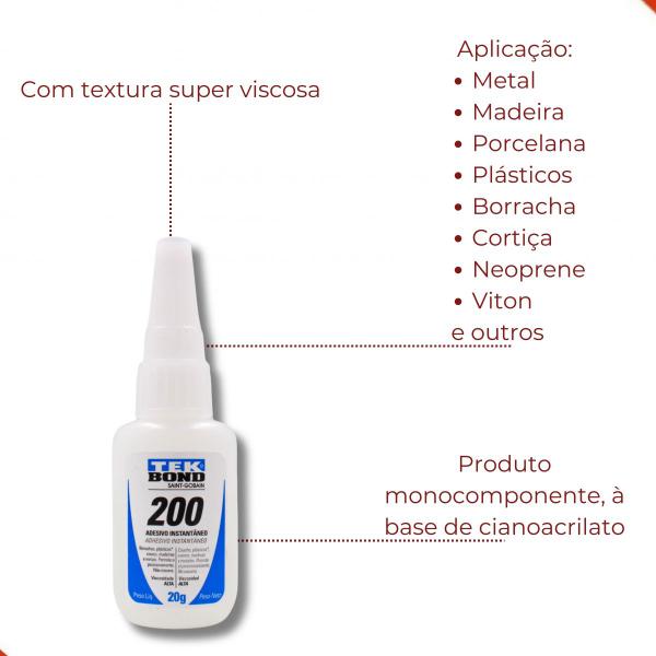 Imagem de Cola 200 Tekbond Adesivo Instataneo Com 20G