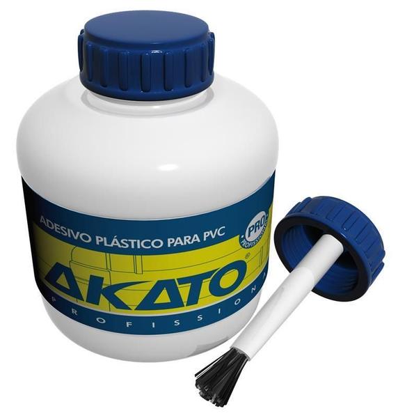 Imagem de Cola Adesivo Plástico Pvc Em Frasco Com Pincel 175G - Akato