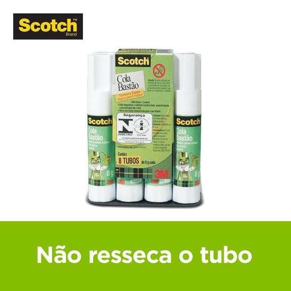 Imagem de Cola Bastão 8 Gramas Scotch 6856 3m - 8un