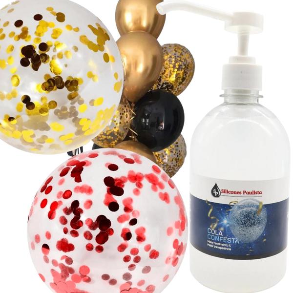 Imagem de Cola Confete Glitter Balões Bexigas De Ar Bubble Gel 250 Ml